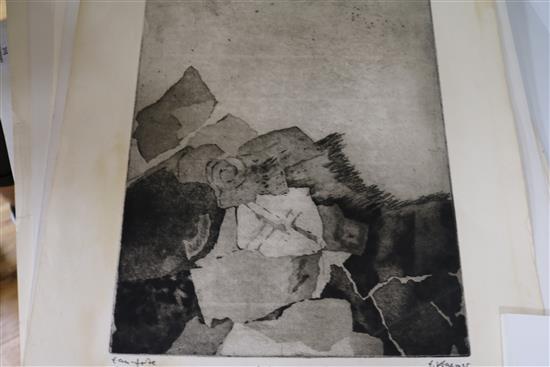 Erich Kraemer (1930-1994) Largest 34 x 45cm.